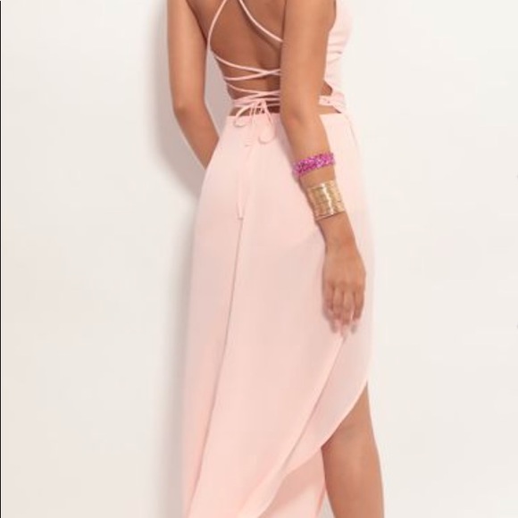 Lucy in the Sky Chiffon Luxe Maxi Dress in Peach - Picture 1 of 5